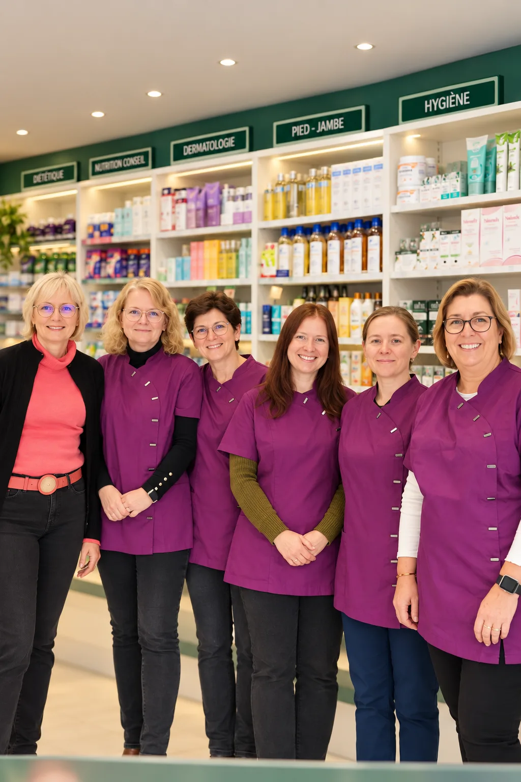 L’équipe de la Pharmacie Thermale réunie dans l’officine.